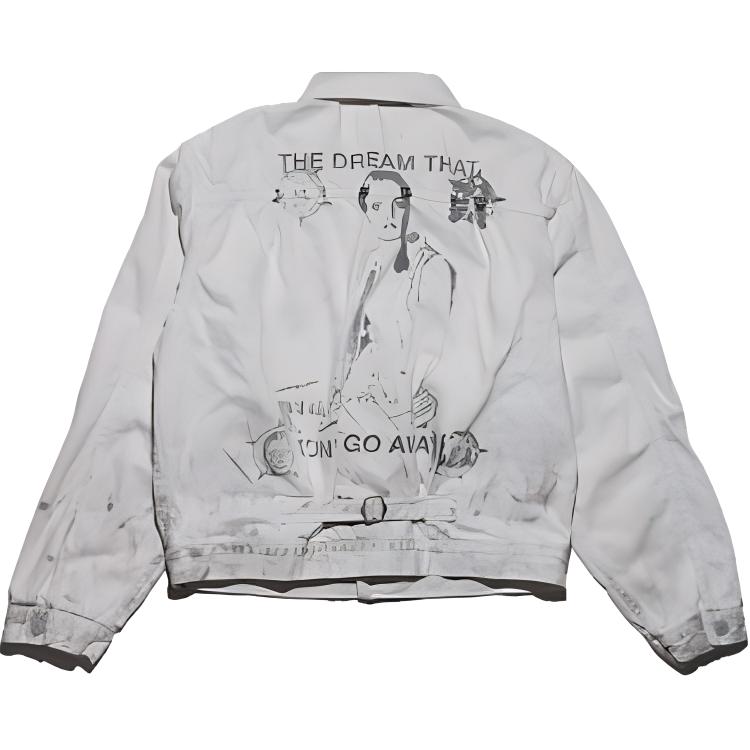 ENFANTS RICHES DEPRIMES Выцветшая джинсовая куртка с принтом - вид 2